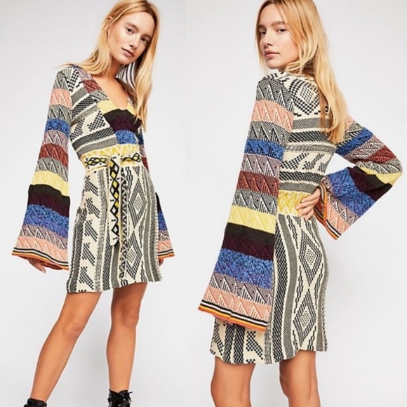 patchwork sweater dress